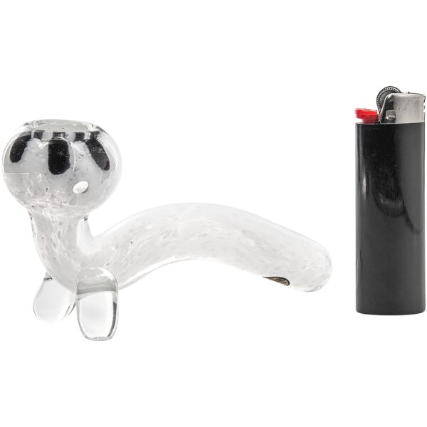 LA Pipes White Fritted Sherlock with Black 'Daisy' Fritted Bowl