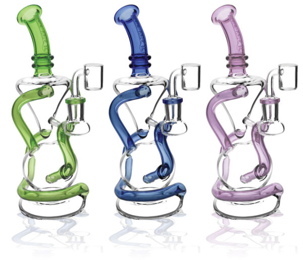 Pulsar Vortex Recycler Oil Rig - 9" / 14mm F / Colors Vary