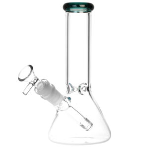 Classic Glass Beaker Water Pipe - 8" / 14mm F / Colors Vary