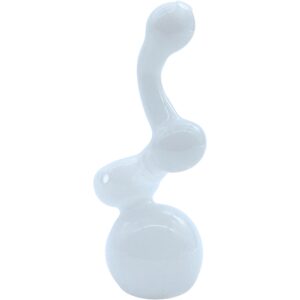 LA Pipes "Ivory Sherlock" Glass Sherlock Bubbler Pipe