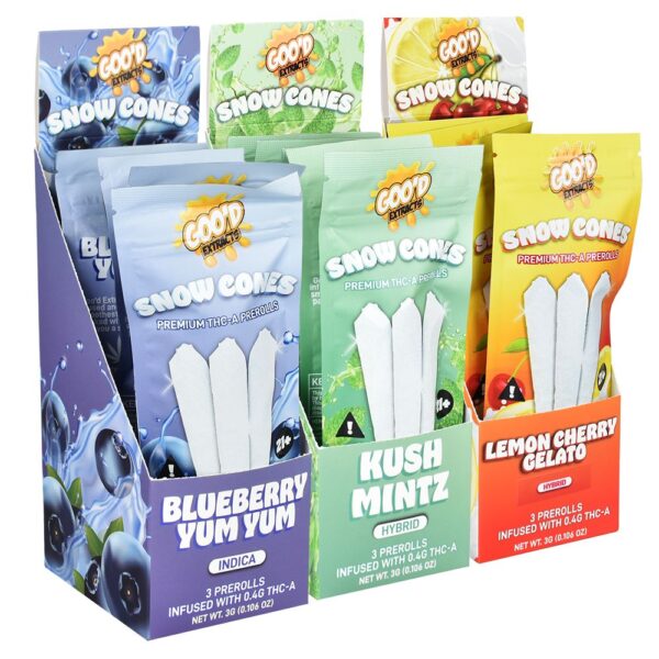 GOO'D Snow Cones THCA Pre-Rolls | 3g | 3pc | 5pk Display