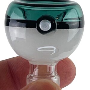 Teal Poke Ball Glass Bong Bowl - 14mm