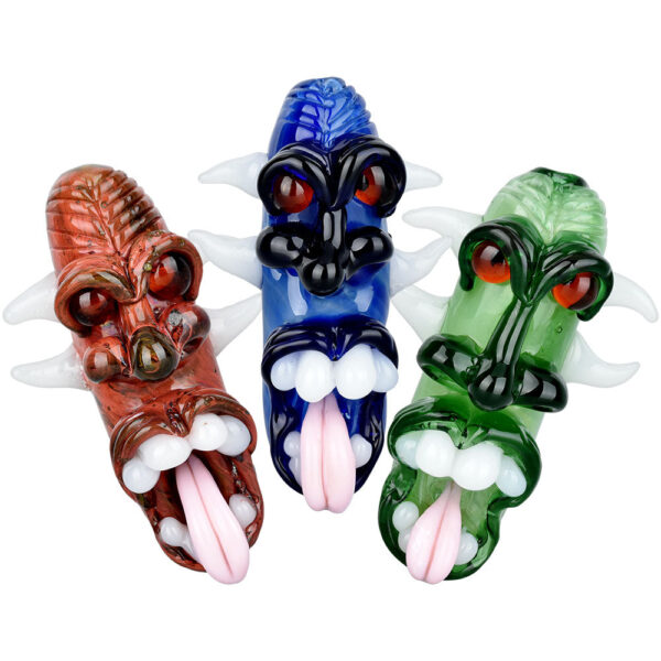 Menacing Monster Head Hand Pipe | 4.75" | Colors Vary