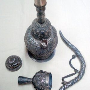 vintage antique collectible old silver hookah Tobacco smoking pipe