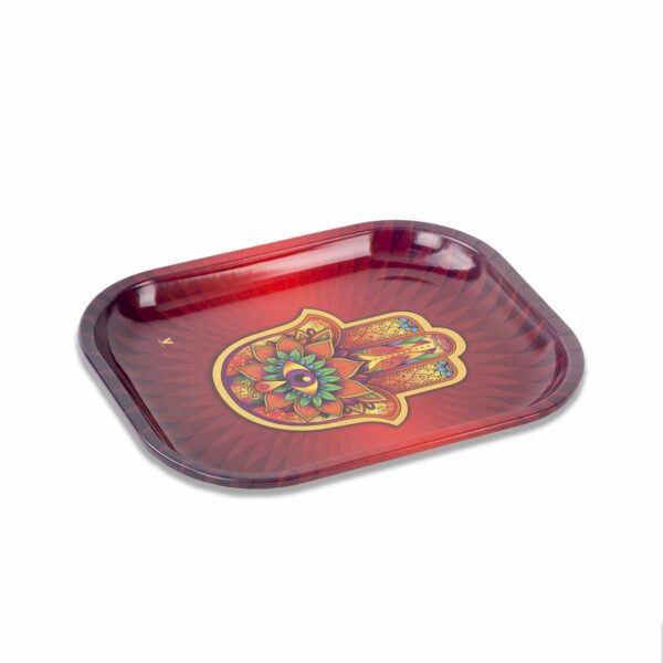 Hamsa Red Metal Tray