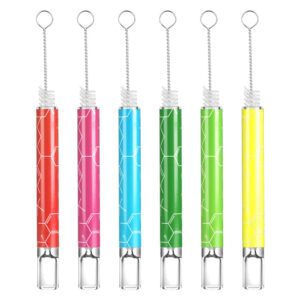 Pulsar Glass Taster Bat - 4"/THC Molecule/Asst - 48PC DISP