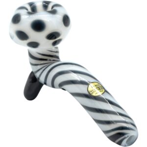 LA Pipes Bone White Sitting Sherlock Glass Pipe