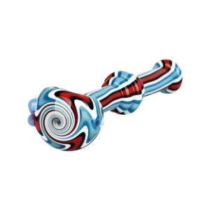 Extended Flow Wig Wag Glass Spoon Pipe - 4.75" / Colors Vary