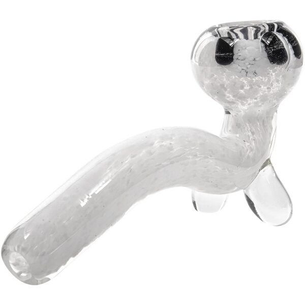 LA Pipes White Fritted Sherlock with Black 'Daisy' Fritted Bowl