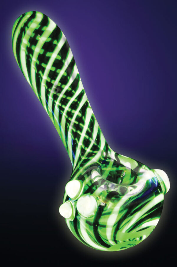 Pulsar UV Candy Stripe Spoon Pipe - 4.5" / Colors Vary