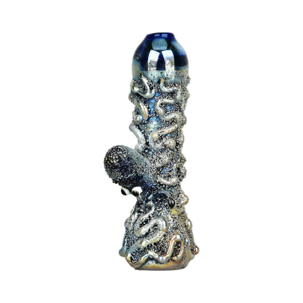 Curious Kraken Metallic Electroplated Glass Chillum - 3.5"