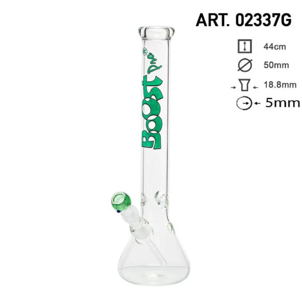 Boost | 17" Green Beaker Base Glass Water Pipe