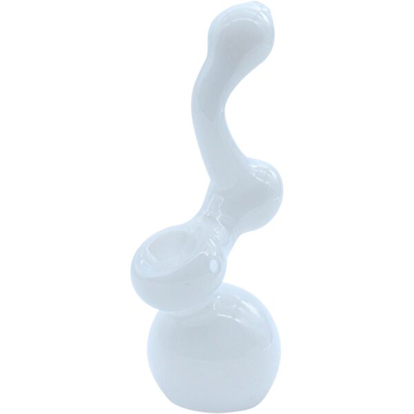 LA Pipes "Ivory Sherlock" Glass Sherlock Bubbler Pipe