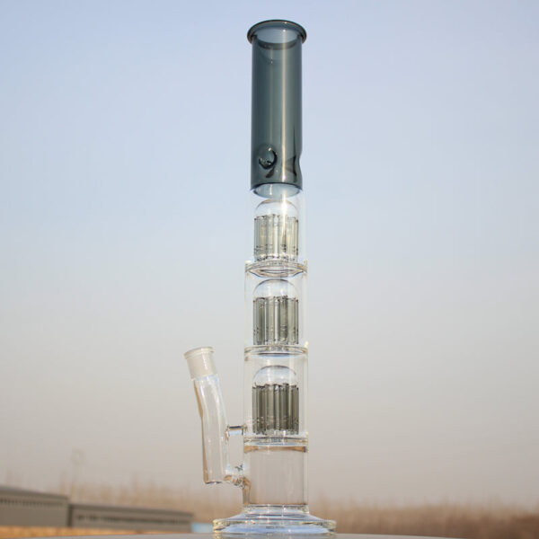 Approx. 19" Triple Tree Percolator Glass Water Pipe