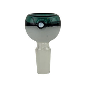 Teal Poke Ball Glass Bong Bowl - 14mm