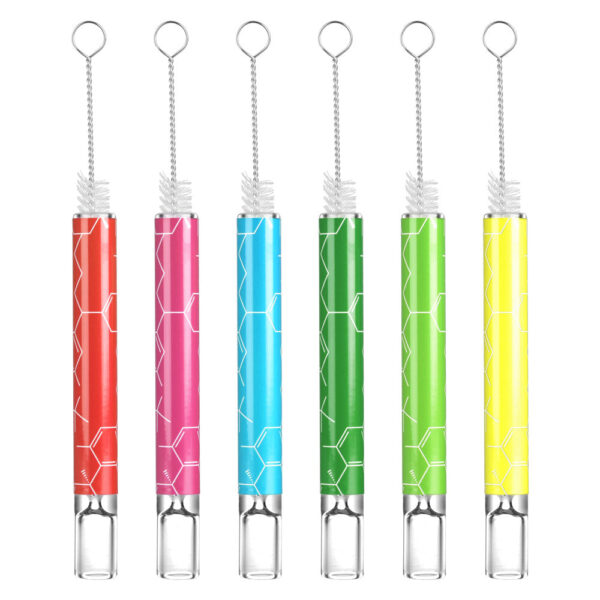 Pulsar Glass Taster Bat - 4"/THC Molecule/Asst - 48PC DISP