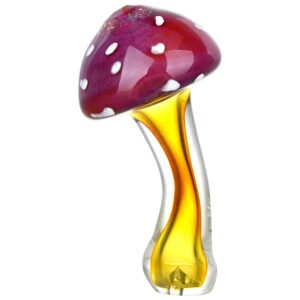 Amanita Mushroom Fumed Glass Hand Pipe - 4.75"