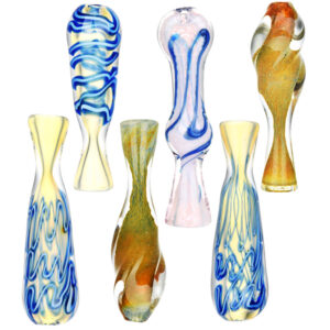 Easygoing Glass Chillum - 3"-3.5" / Assorted Styles 6PC BUNDLE