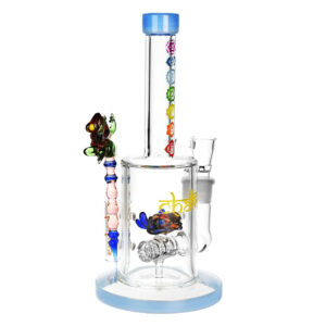 Chakra Frog Water Pipe w/ Stir Tool - 9"/19mm F/Asst Colors