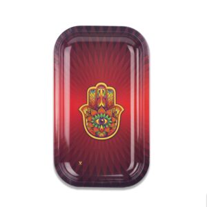 Hamsa Red Metal Tray