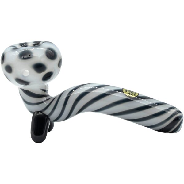 LA Pipes Bone White Sitting Sherlock Glass Pipe