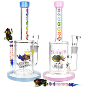 Chakra Frog Water Pipe w/ Stir Tool - 9"/19mm F/Asst Colors