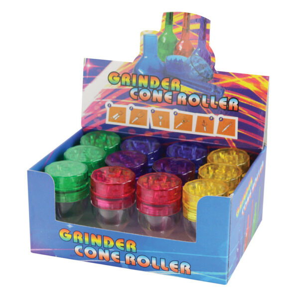 Grinder & Cone Filler - Assorted Colors - 12PC DISPLAY