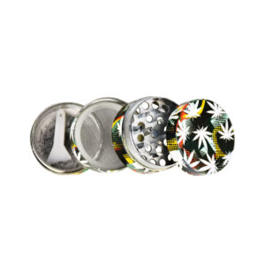 Hemp Leaves Grinder - 4pc/1.5"/Assorted Designs - 12PC DISP