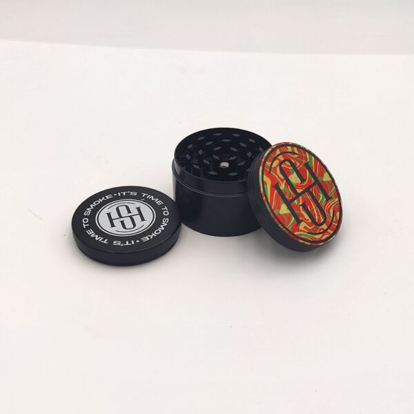 High Society - 4 PC 63mm Ceramic Teflon Coated Grinder - Rasta