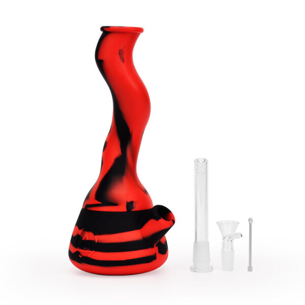 Ritual - 10'' Wavy Silicone Beaker - Black & Red