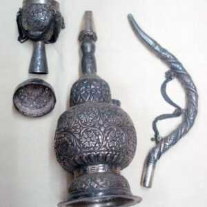 vintage antique collectible old silver hookah Tobacco smoking pipe