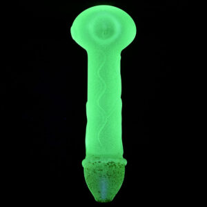 Phosphorescent Phallus Glow in the Dark Glass Pipe - 6.25"