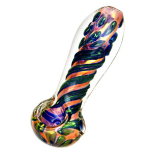 Metallic Fumed Glass Spoon Pipe- 3.75"