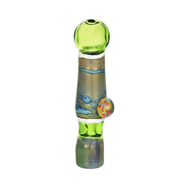 Euphoric Effect Chillum w/ Fritted Marble - 3.75"