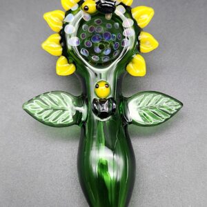 4" Sunflower Hand Pipe with Bees