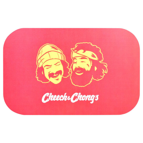 Cheech & Chong x Pulsar Metal Rolling Tray W/ Lid - Red Faces / 11" x 7"