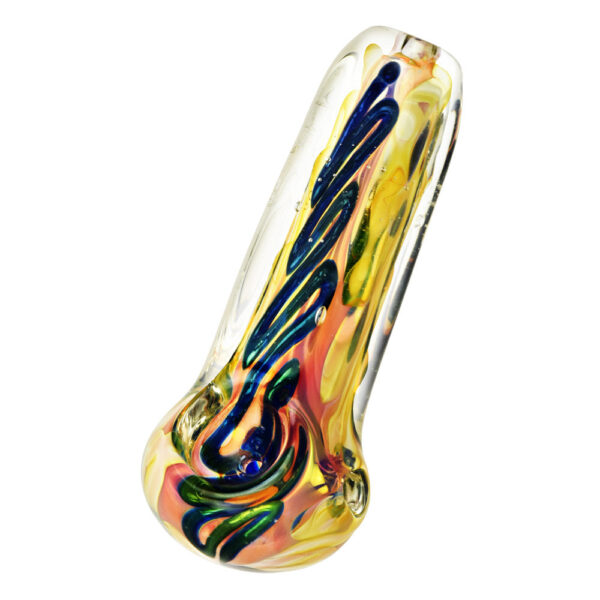 Metallic Fumed Glass Spoon Pipe- 3.75"