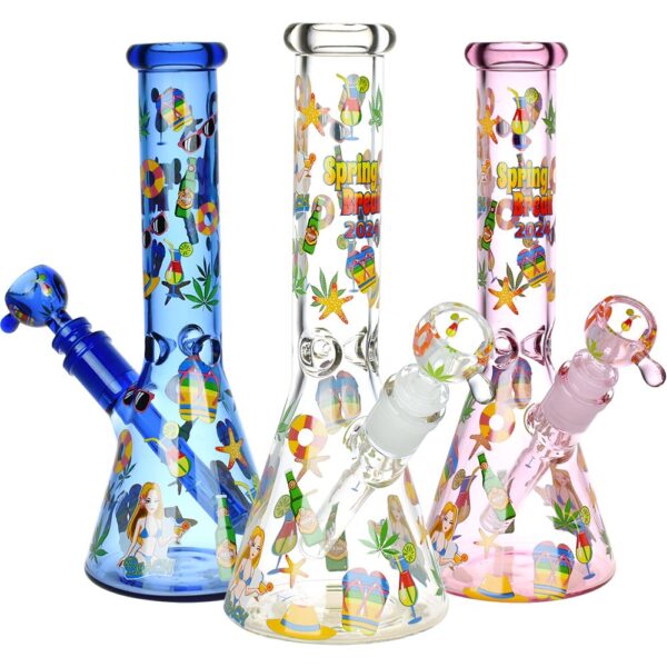 Spring Break 2024 Glass Beaker Water Pipe | 10" | 14mm F