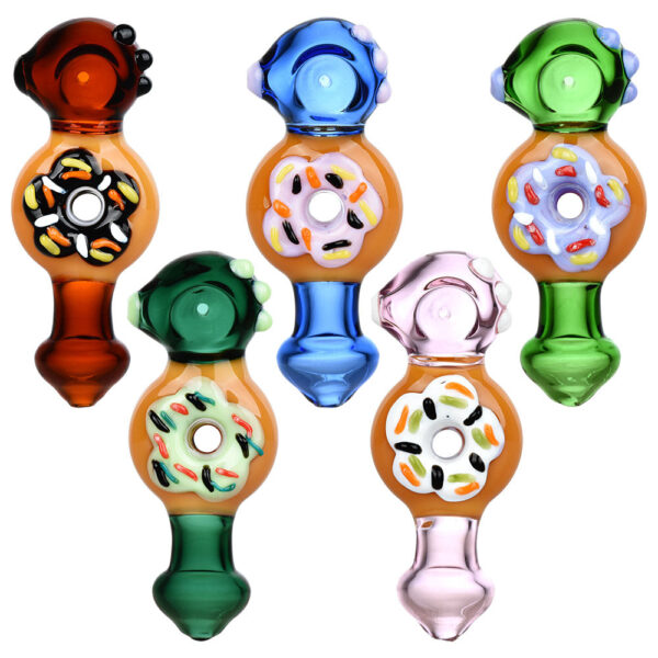 Pulsar Donut Hand Pipe - 5" / Assorted Colors 5PC BUNDLE