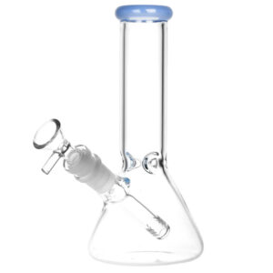 Classic Glass Beaker Water Pipe - 8" / 14mm F / Colors Vary