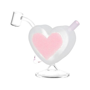 Heart Sparkles Glass Mini Rig - 4.5" / 10mm F / Colors Vary