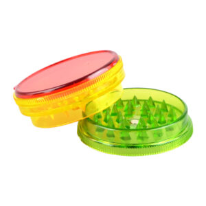 2.25" Plastic 3pc Rasta Color Grinders - 12pc Display